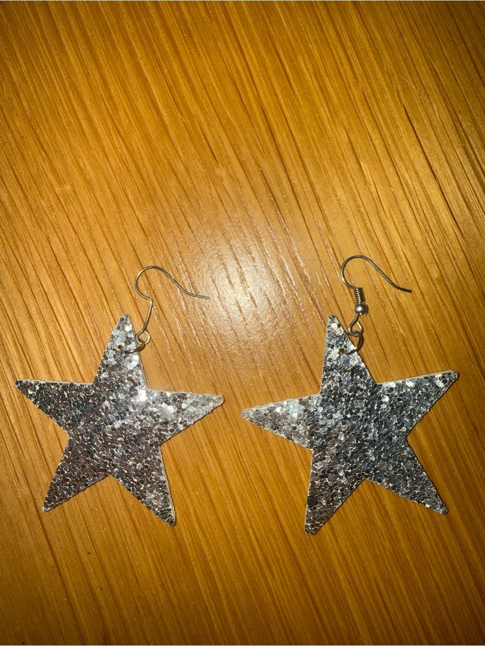 Star Wars inspired earrings with silver glitter